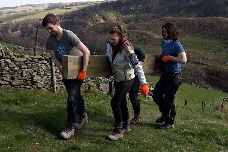 Carrying the remainder of the bridge.